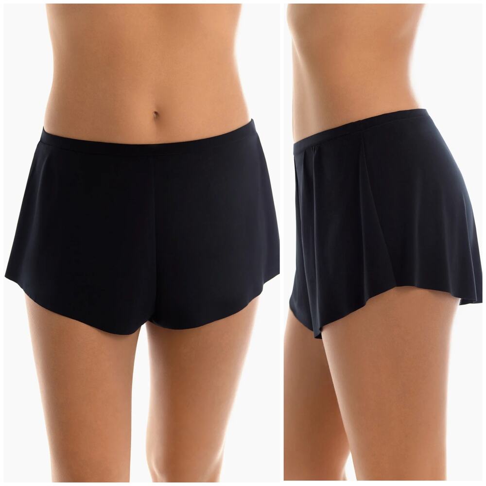 Magicsuit NWOT Solid Jersey Tap Pant Swim Bottom Black Size 10 Slimming Shaping